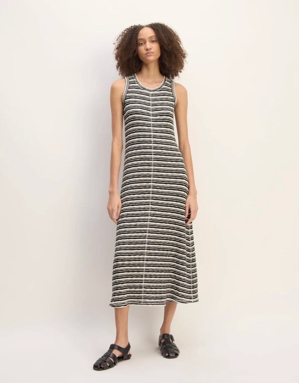 Everlane Organic Cotton Striped Knit Sleeveless Maxi Dress Fall Minimalist XXL